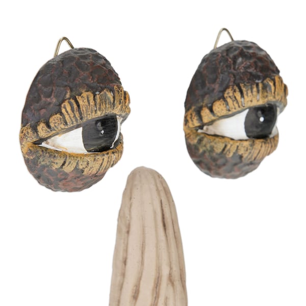Havefigur, Hviskende Træansigt, Polyresin, Beige