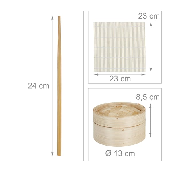 Sushin valmistussetti, bambu, 23x23 cm, luonnollinen, Kodustaar