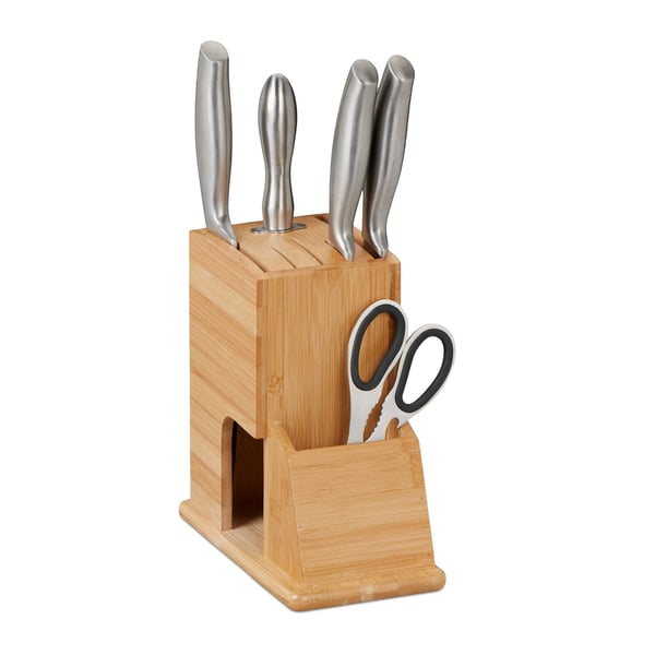 Knivblock, Bambu, 21x11x22 cm, Natur, Kodustaar