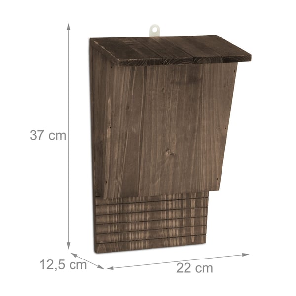 Flagermusehus, 37x22x12,5 cm, Brun, Kodustaar