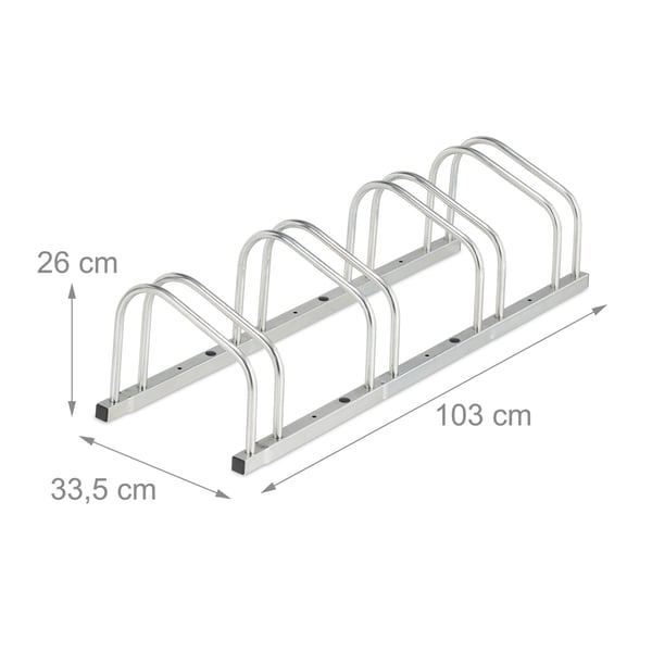Cykelställ, 26x103x33,5 cm, Silver, Kodustaar