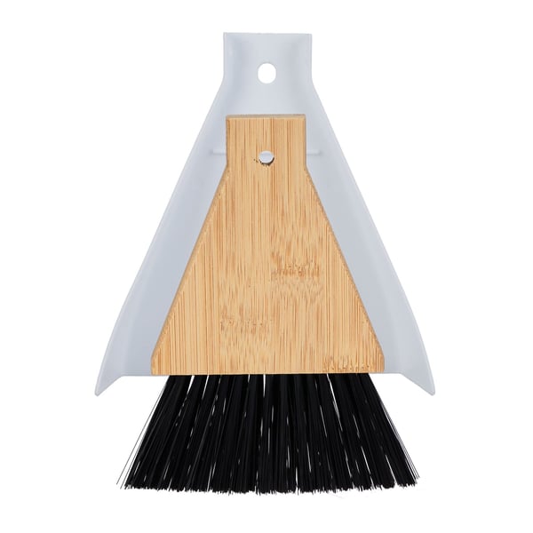 Sopskyffel och borste set, 16,5x15x4 cm, Svart, Vit, Natur, Kodustaar