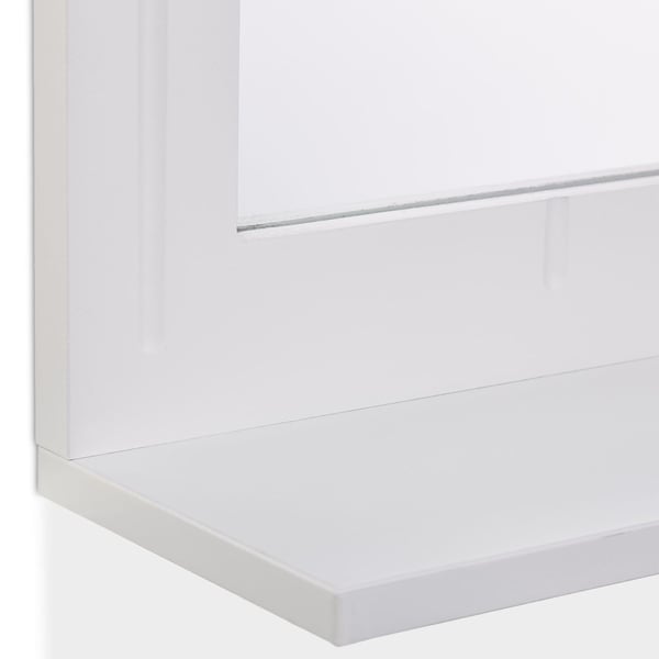 Badrumsspegel med hylla, 55x40x12 cm, Vit