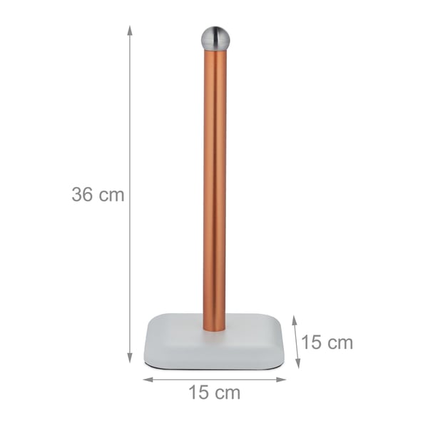 Køkkenrulleholder, rustfrit stål, 36x15x15 cm, hvid, Kodustaar