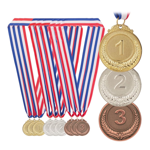 Medaljer, 12 stk., 5 cm, Guld/Sølv/Bronze, Kodustaar