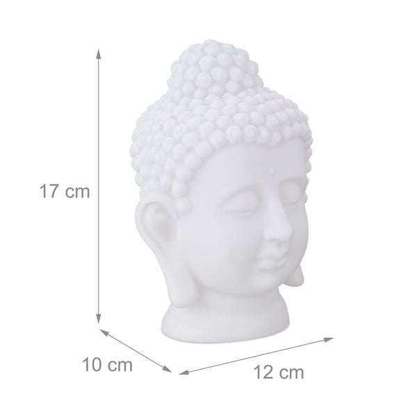 Dekorativ figur, Buddha-huvud, 17x12x10 cm, Vit, Kodustaar
