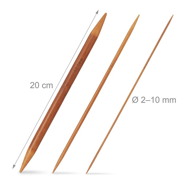 Stickningsnålset, 75 delar, 20 cm, Natur, Kodustaar