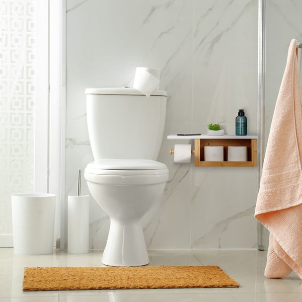 Toiletrulleholder, 17x50x18 cm, Natur, Hvid