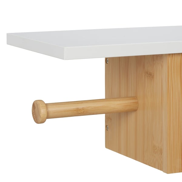 Toiletrulleholder, 17x50x18 cm, Natur, Hvid