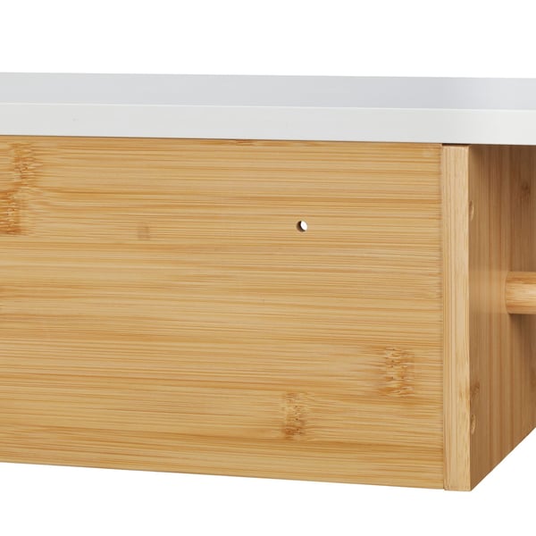 Toiletrulleholder, 17x50x18 cm, Natur, Hvid