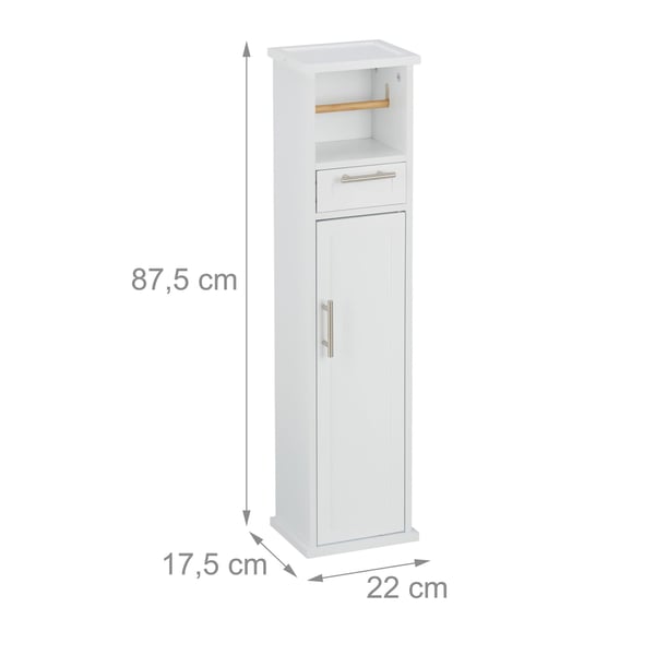 Toiletskab, 87,5x22x17,5 cm, Hvid