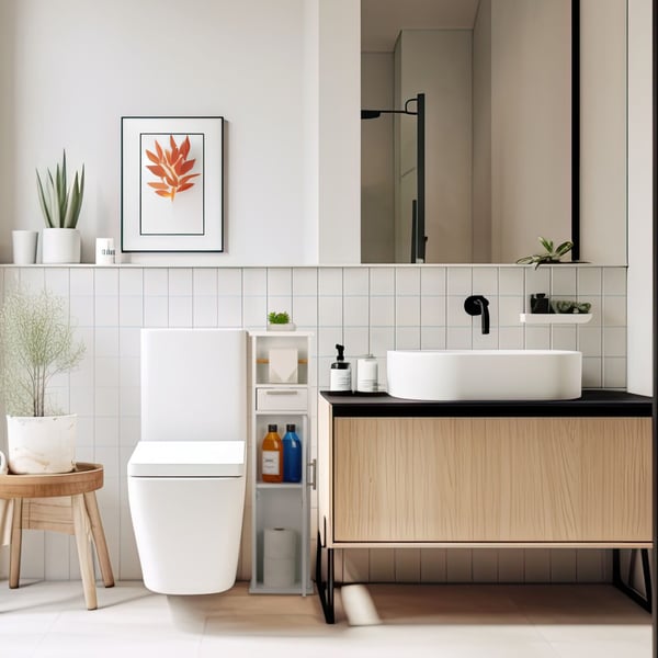 Toiletskab, 87,5x22x17,5 cm, Hvid