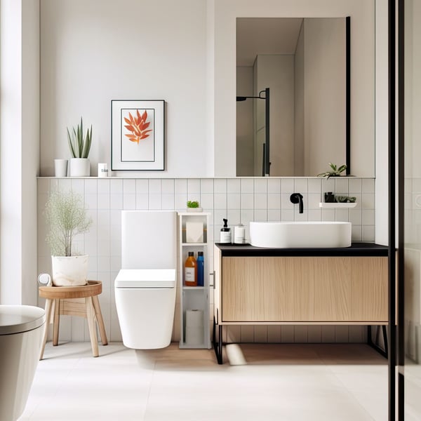 Toiletskab, 77x18.5x17.5 cm, Hvid