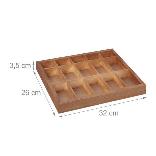 Organisationslåda, Trä, 3,5x32x26 cm, Natur, Kodustaar