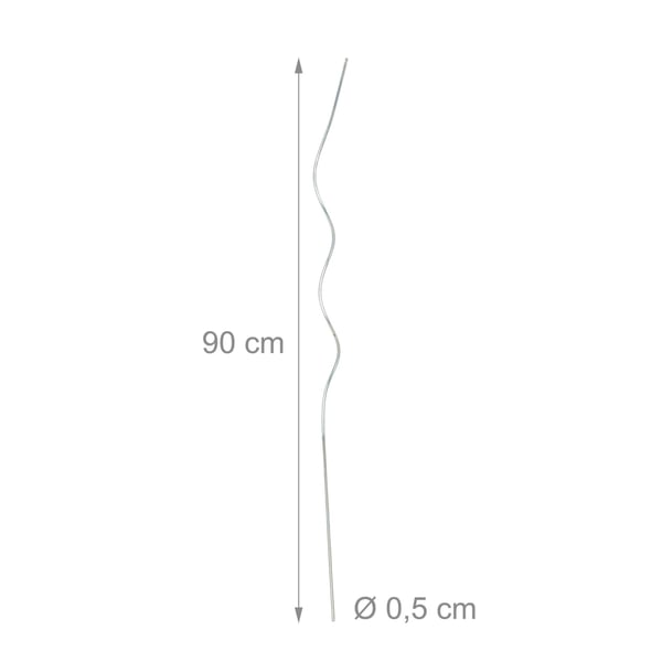 Kasvitukikepit, 10 kpl spiraalitomaattikeppejä, 90 cm, hopea, Kodustaar