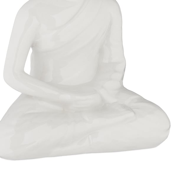 Buddha-staty, 18x11x6 cm, Vit, Kodustaar
