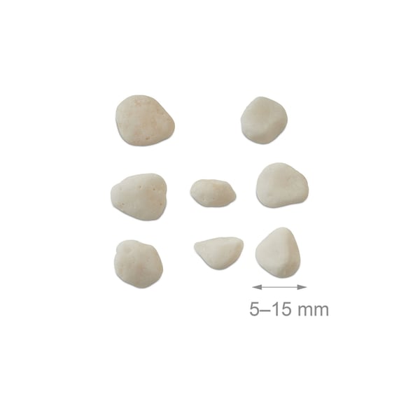 Dekorative sten, 5-15 mm, hvid, marmor