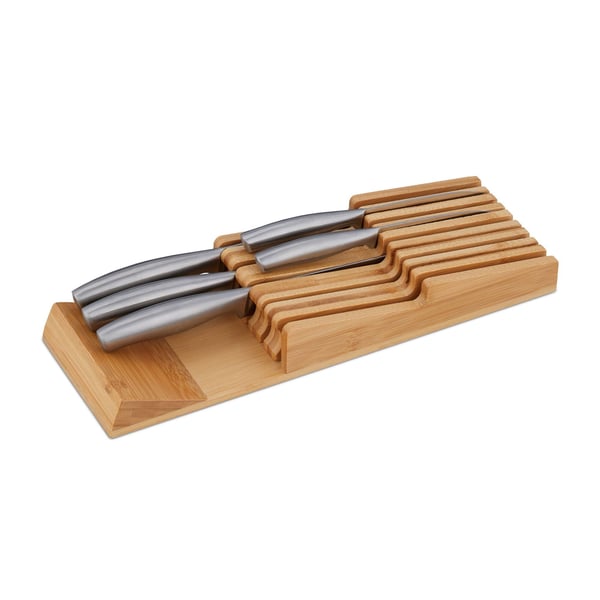 Skuffe Knivorganisator, Bambus, 5.5x13x40 cm, Natur, Kodustaar