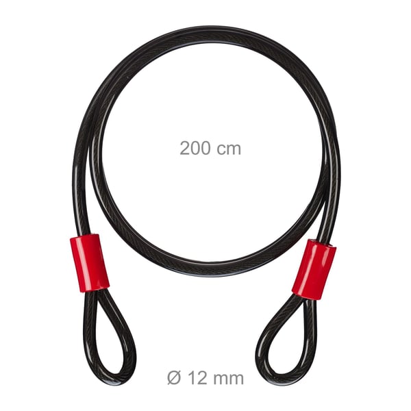 Lukkokaapeli, 12 mm, musta, Kodustaar