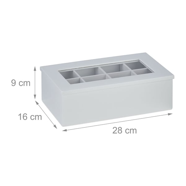 Te-organisator, 9x28x16 cm, Hvid, Kodustaar
