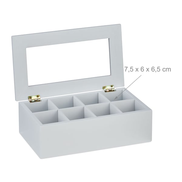 Te-organisator, 9x28x16 cm, Hvid, Kodustaar