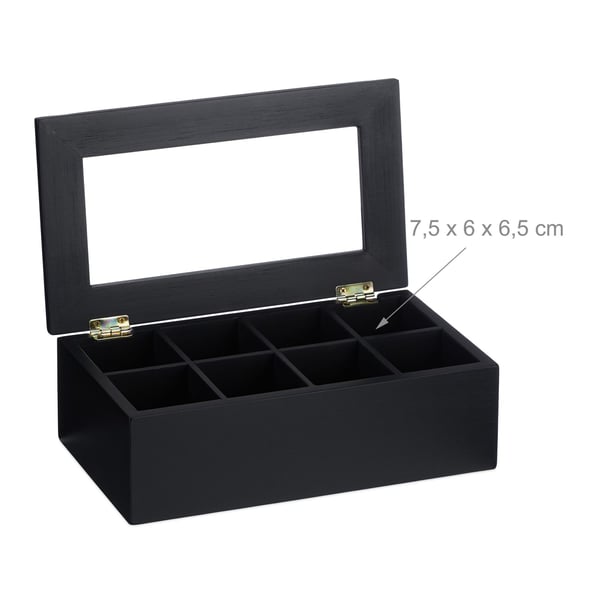 Te-organisator, 9x28x16 cm, Sort, Kodustaar