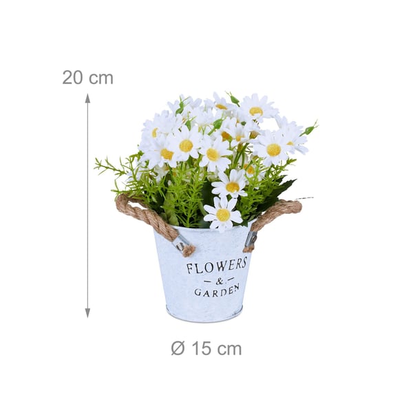 Kunstig blomsterbuket, 20x15 cm, Hvid, Kodustaar