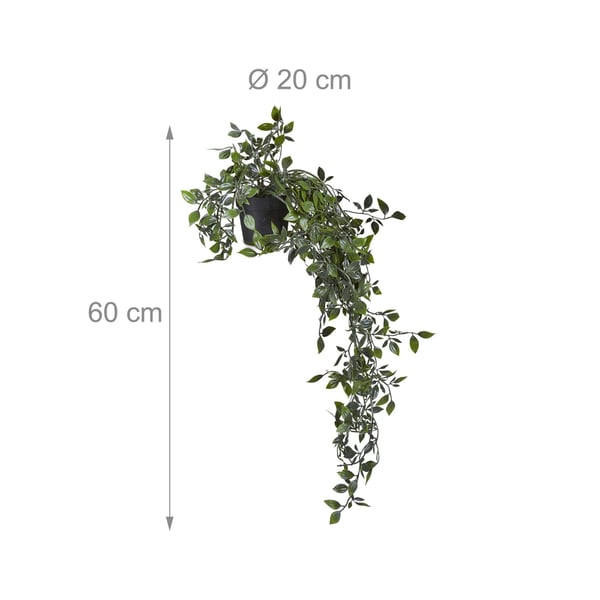 Kunstige hængeplanter, 60x20 cm, Grøn, Kodustaar
