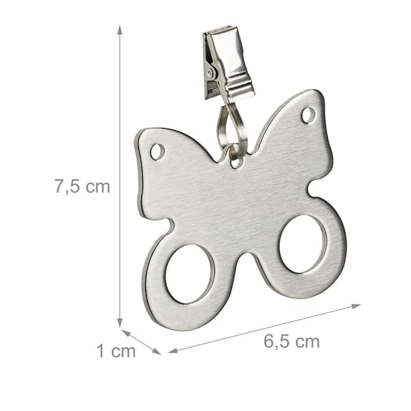 Bordduksvikter, Fjärilsdesign, 7.5x6.5x1 cm, Silver, Kodustaar