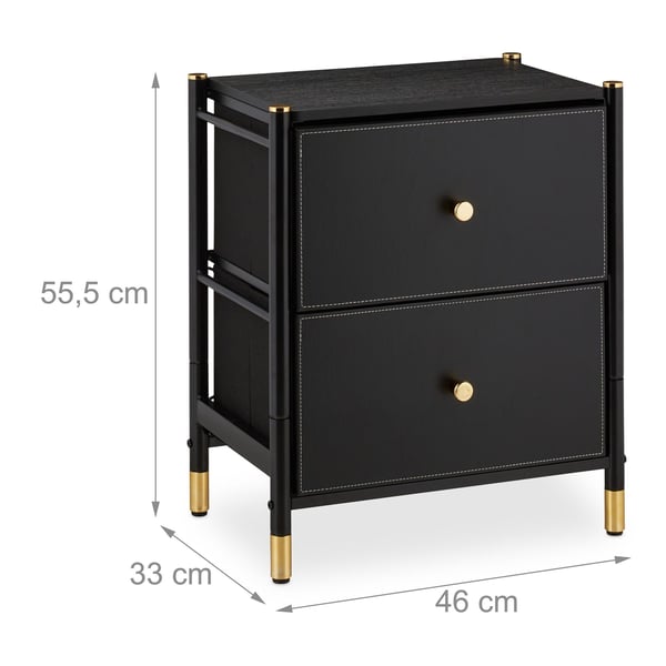 Sidebord, 55.5x46x33 cm, Sort
