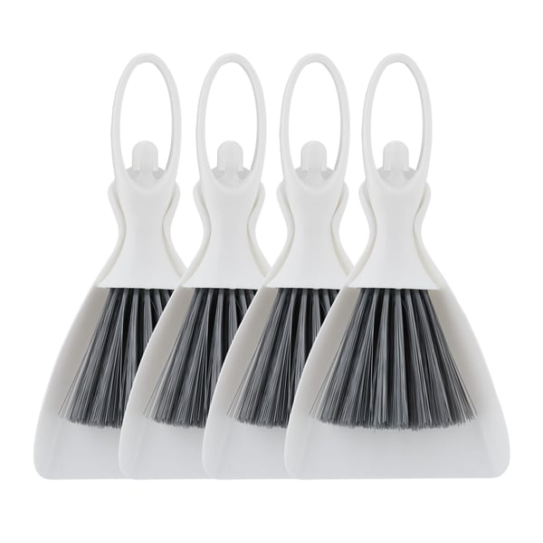 Sopskyffel och borste set, 4x, 4x13x25 cm, Vit, Kodustaar