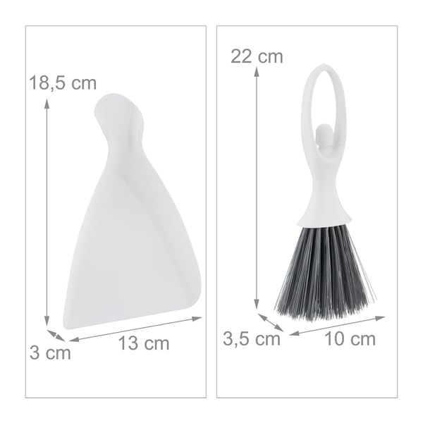 Sopskyffel och borste set, 4x, 4x13x25 cm, Vit, Kodustaar