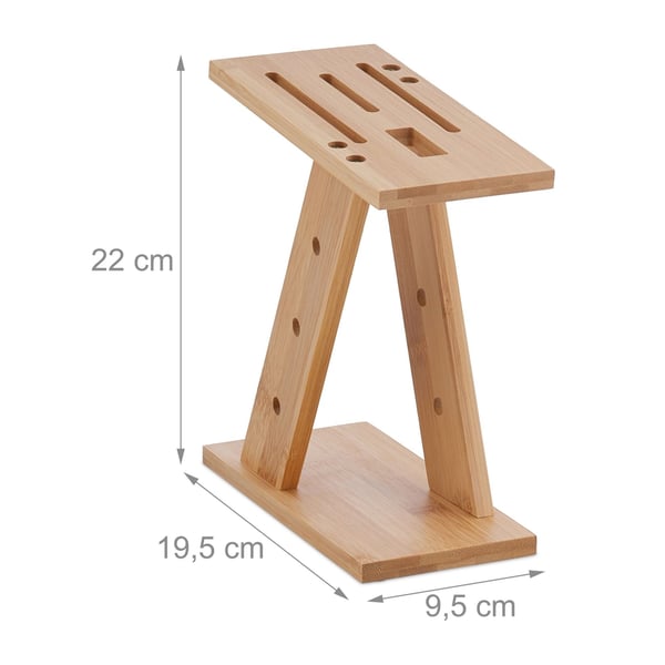 Knivblock, Bambu, 22x9.5x19.5 cm, Natur, Kodustaar