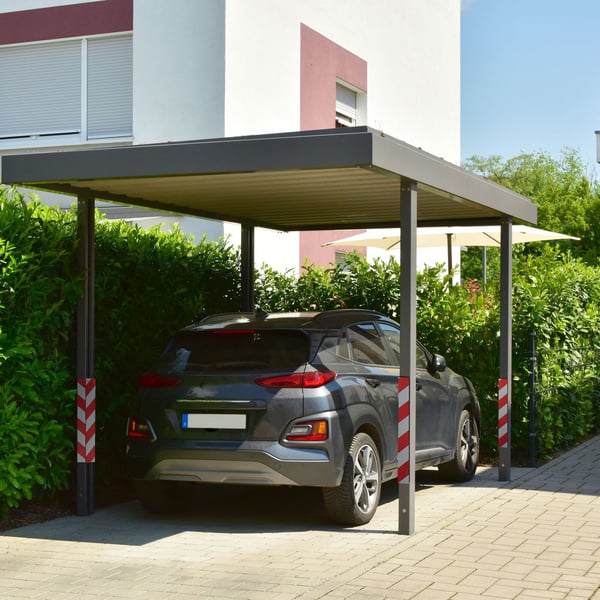 Garage vægbeskytter, 50x10x1,5 cm, rød, hvid, Kodustaar