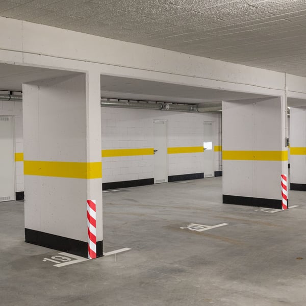 Garage vægbeskytter, 50x10x1,5 cm, rød, hvid, Kodustaar