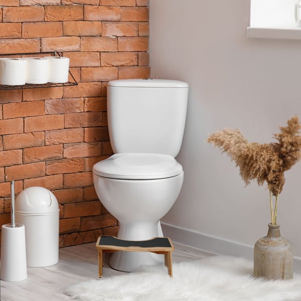 WC-jakkara, 18.5x44.5x26 cm, luonnollinen, musta