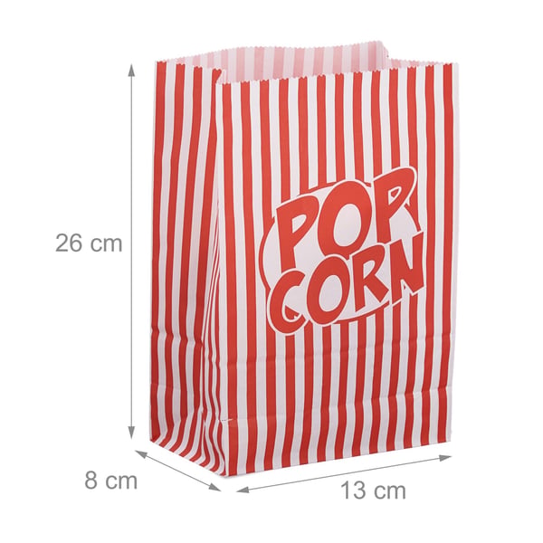 Popcorn-pussit, 26x13x8 cm, punainen, valkoinen, Kodustaar