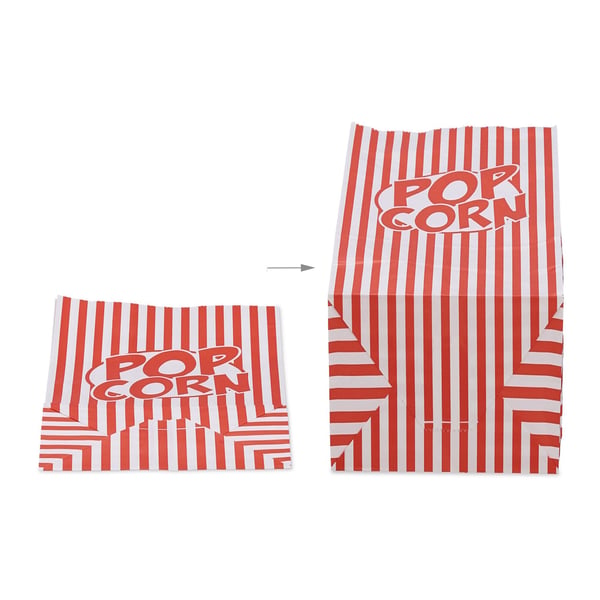 Popcorn-pussit, 26x13x8 cm, punainen, valkoinen, Kodustaar