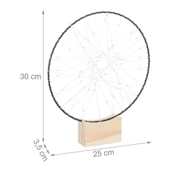 LED lysring dekoration, 30x25x3,5 cm, sølv
