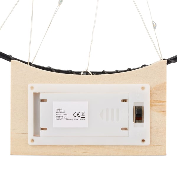 LED lysring dekoration, 30x25x3,5 cm, sølv