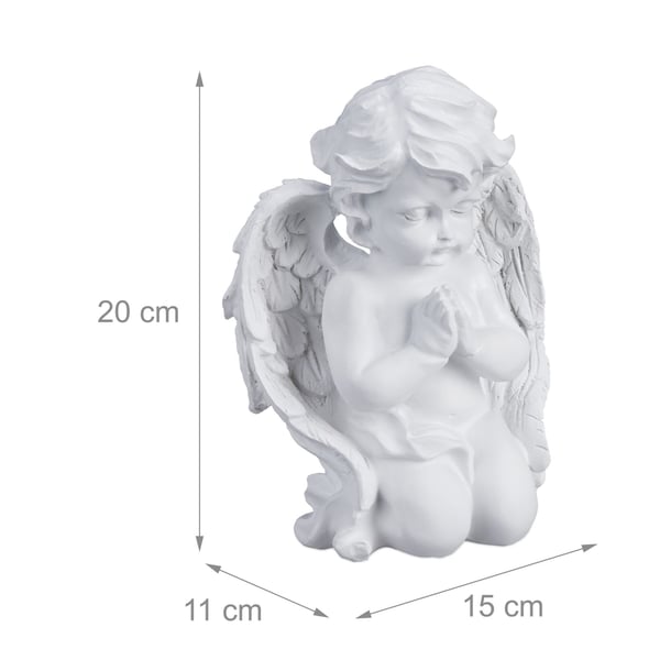 Gravängel figur, 20x15x11 cm, Vit, Kodustaar