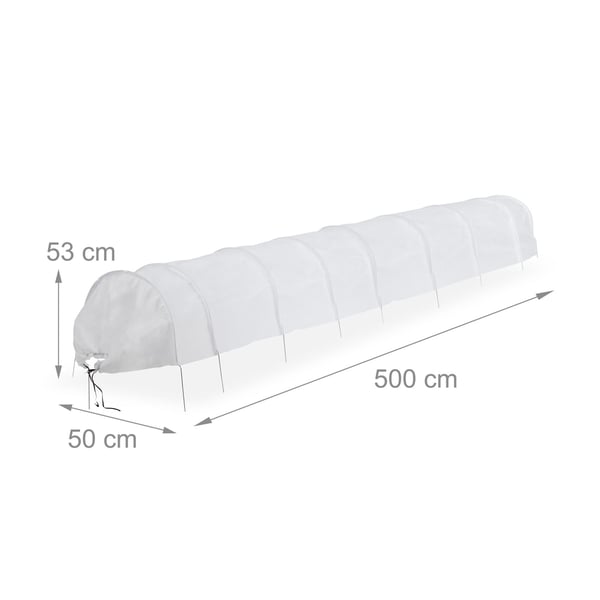 Planthustunnel Set, 500x53x50 cm, Vit, Kodustaar