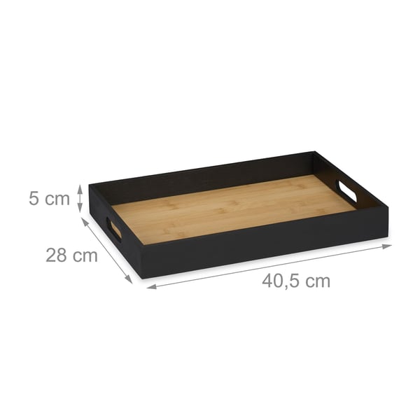Serveringsbakke, 5x40,5x28 cm, Sort