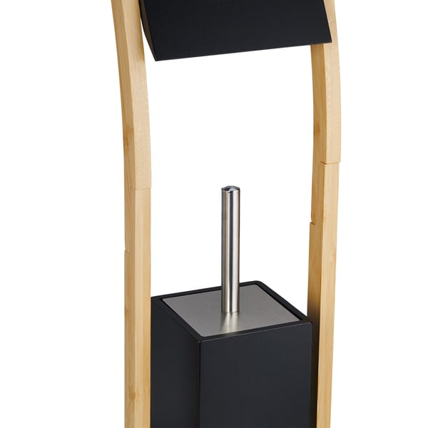 Toiletbørste og toiletpapirholder sæt, 74x20x20 cm, Sort