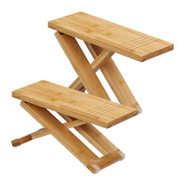 Toiletskammel, Justerbar 2-delt Bambus, 12x31 cm, Natur