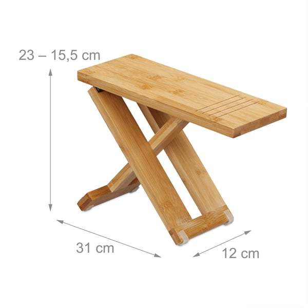 Toiletskammel, Justerbar 2-delt Bambus, 12x31 cm, Natur