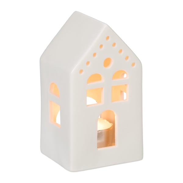 Kynttilätalo, 12x6,5x6 cm, valkoinen, Kodustaar