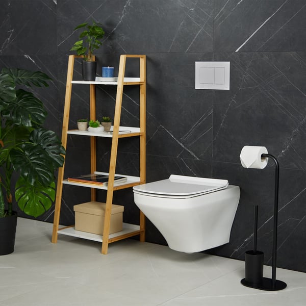 WC-setti, 64.5x23x17 cm, musta