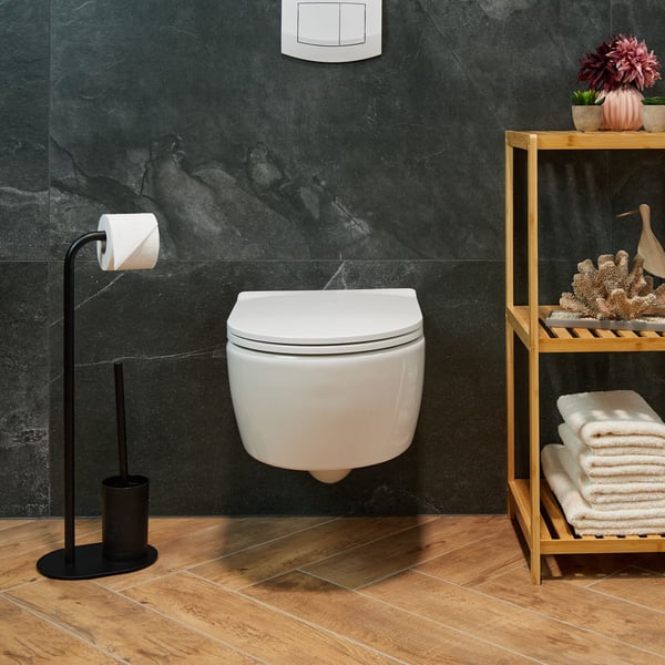 WC-setti, 64.5x23x17 cm, musta