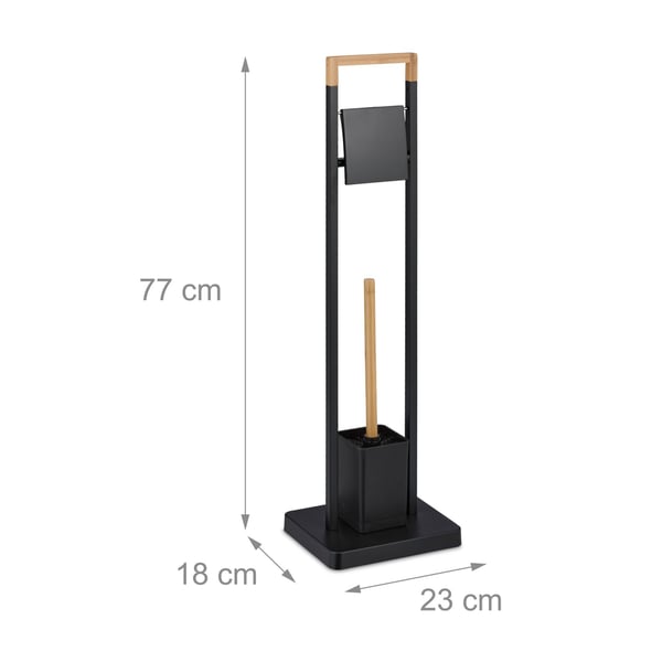 WC-harjan ja paperitelineen setti, 77x23x18 cm, bambu